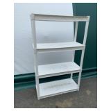 Four-Tier White Plastic Shelving Unit