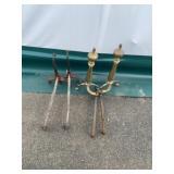 Brass and Iron Andirons
