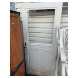 Wooden Exterior Door With Window Opening