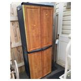 Plastic Storage Cabinet with Woodgrain Doors