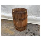 Wooden Barrel with Metal Bands, 12 in. D, 19.