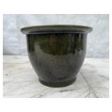 Green Glazed Ceramic Planter