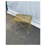 Yellow Painted Metal Patio Table