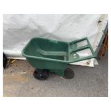Green Plastic Two-Wheel Garden Cart