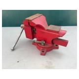 Red Cast Iron Swivel Base Bench Vise