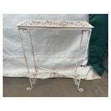White Wrought Iron Console Table