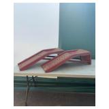 Pair Red Steel Automotive Car Ramps