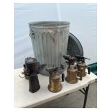 Galvanized Trash Can With Blowtorches