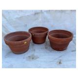 3 Terracotta Planter Pots