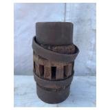 Wooden and Iron Barrel Segment, 14.5 in. H