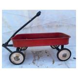 Red Metal Pull Wagon