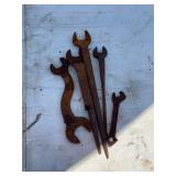 5 Assorted Rusted Wrenches