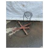 Wrought Iron Plant Stand and Metal Rings