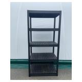 Black Plastic 5-Shelf Storage Rack