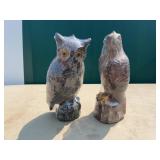 Plastic Owl and Hawk Decoys