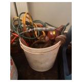 Pipe Wrench, Drop Lights, and Extension Cords