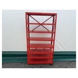 Red Metal Industrial Shelving Unit