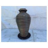 Ribbed Bronze-Colored Outdoor Fountain