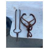 Antique Iron Tongs