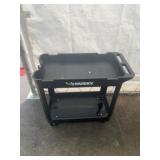 Husky Black Two-Shelf Plastic Utility Cart