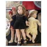 4 Vintage Character and Composition Dolls