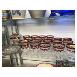 Grouping Indiana Park Lane Ruby Glassware