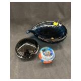 Art Glass Paperweights w/ Ashtray