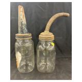 (2) Glass Oil Bottles