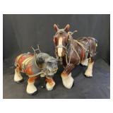 (2) Porcelain Draft Horses
