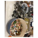 Nativity Figurines, Pewter and Assorted Shakers