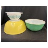 (3) Vintage Pyrex Mixing Bowls