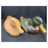 (2) Machine-Carved Duck Decoy