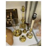 Decorative Brass Candlesticks w/ Table Lights