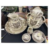 Transferware Pitcher & Bowl Set