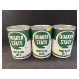 (3) Quaker State 1 Qt. Oil Cans