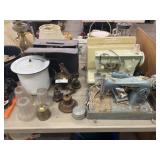 Sewing Machines w/ Hanging Light