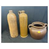 Stoneware Bottles w/ Storage Crock