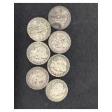 (7) U.S. Silver Quarters