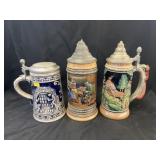 (3) German Beer Steins