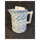 Stoneware Sponge-Decorated Pitcher