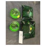 (4) Art Glass Ashtrays