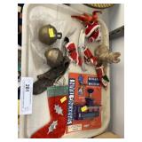 Vtg. Christmas Ornaments w/ Bells, Sparkle Train