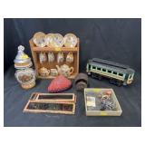 Cast Metal Trolley, Beer Stein, Butter Print