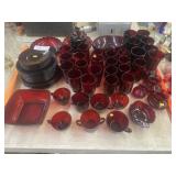Grouping of Ruby Glassware