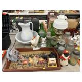 Pitcher & Bowl, Storage Jars, & Table Light