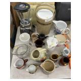 Assorted Pitchers, Ice Bucket, and Blender