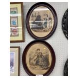 (2) Framed French Fashion Prints