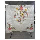 Vintage Quilted and Embroidered Comforter