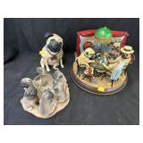Porcelain & Resin Pug Figurines