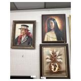 (3) Native American Oils on Canvas